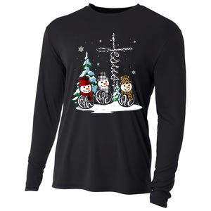 Snowmen Faith Hope Love Christmas Gift Cooling Performance Long Sleeve Crew