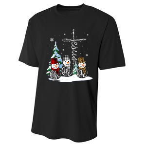 Snowmen Faith Hope Love Christmas Gift Performance Sprint T-Shirt