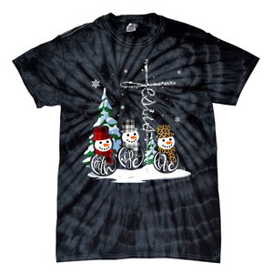 Snowmen Faith Hope Love Christmas Gift Tie-Dye T-Shirt