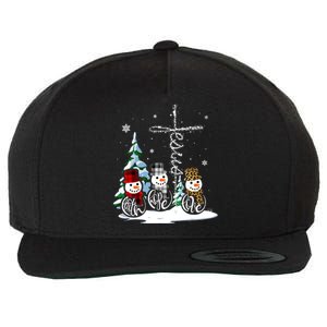 Snowmen Faith Hope Love Christmas Gift Wool Snapback Cap