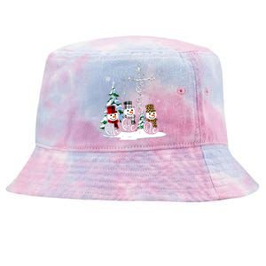 Snowmen Faith Hope Love Christmas Gift Tie-Dyed Bucket Hat