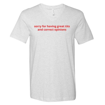 Sorry For Having Great Tits And Correct Opinions V-Neck T-Shirt