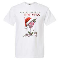 SantaS Favorite Hot Mess Funny Christmas Cocktail Drink Garment-Dyed Heavyweight T-Shirt