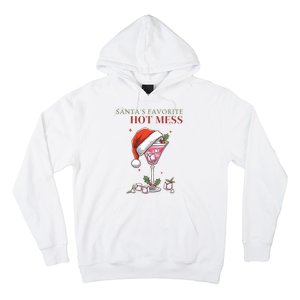 SantaS Favorite Hot Mess Funny Christmas Cocktail Drink Hoodie