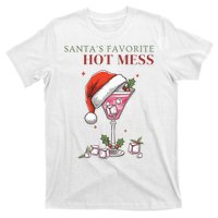 SantaS Favorite Hot Mess Funny Christmas Cocktail Drink T-Shirt