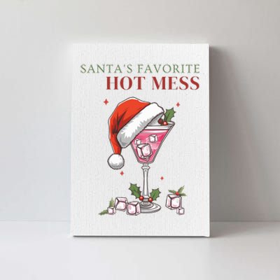 SantaS Favorite Hot Mess Funny Christmas Cocktail Drink Canvas