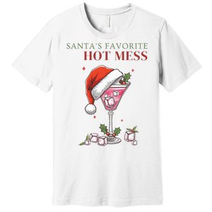 SantaS Favorite Hot Mess Funny Christmas Cocktail Drink Premium T-Shirt