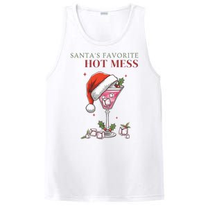 SantaS Favorite Hot Mess Funny Christmas Cocktail Drink PosiCharge Competitor Tank