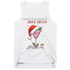 SantaS Favorite Hot Mess Funny Christmas Cocktail Drink Tank Top