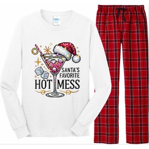 SantaS Favorite Hot Mess Funny Margarita Long Sleeve Pajama Set