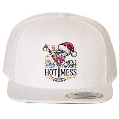 SantaS Favorite Hot Mess Funny Margarita Wool Snapback Cap