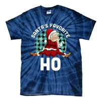 SantaS Favorite Ho Xmas Naughty Santa Christmas Pajama Tie-Dye T-Shirt