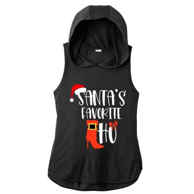 SantaS Favorite Ho Inappropriate Christmas Gift Ladies PosiCharge Tri-Blend Wicking Draft Hoodie Tank