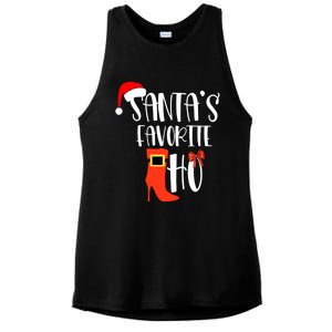 SantaS Favorite Ho Inappropriate Christmas Gift Ladies PosiCharge Tri-Blend Wicking Tank