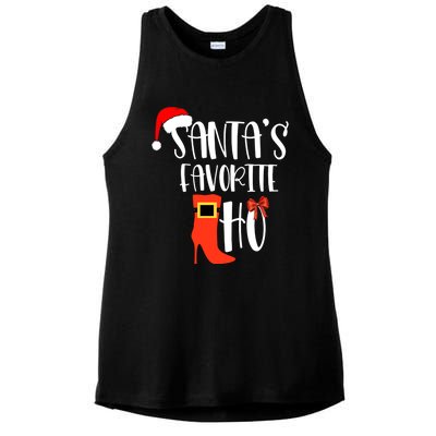 SantaS Favorite Ho Inappropriate Christmas Gift Ladies PosiCharge Tri-Blend Wicking Tank