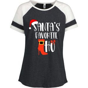 SantaS Favorite Ho Inappropriate Christmas Gift Enza Ladies Jersey Colorblock Tee