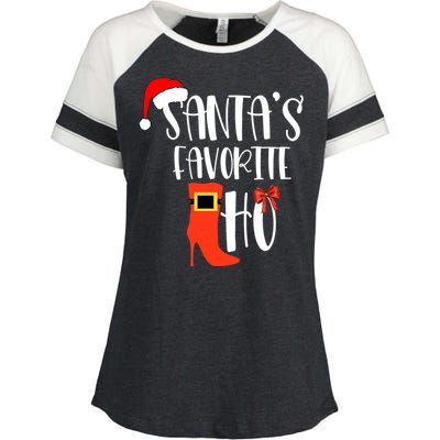 SantaS Favorite Ho Inappropriate Christmas Gift Enza Ladies Jersey Colorblock Tee