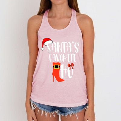 SantaS Favorite Ho Inappropriate Christmas Gift Women's Knotted Racerback Tank