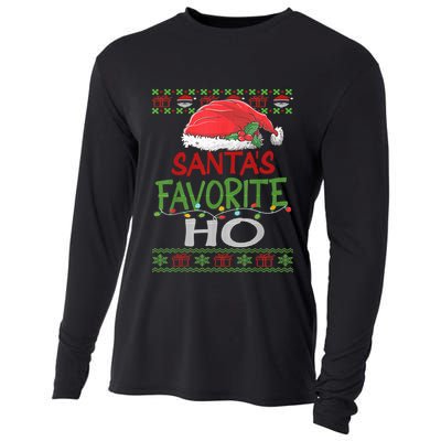 Santa's Favorite Ho Xmas Santa Ugly Sweater Funny Christmas Cooling Performance Long Sleeve Crew