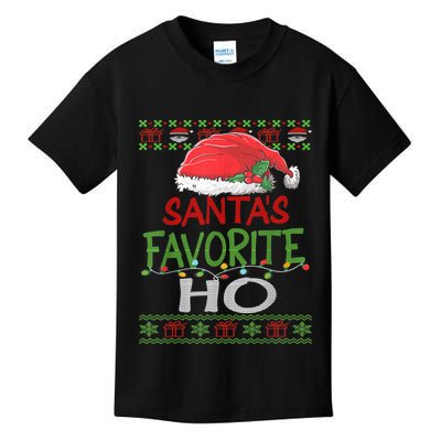 Santa's Favorite Ho Xmas Santa Ugly Sweater Funny Christmas Kids T-Shirt