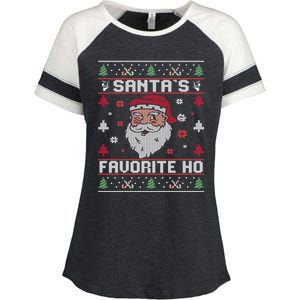 SantaS Favorite Ho Rude Offensive Ugly Christmas Funny Gift Enza Ladies Jersey Colorblock Tee