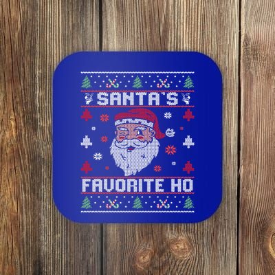 SantaS Favorite Ho Rude Offensive Ugly Christmas Funny Gift Coaster