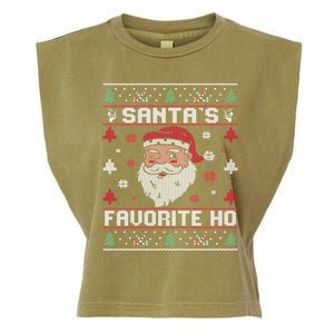 SantaS Favorite Ho Rude Offensive Ugly Christmas Funny Gift Garment-Dyed Women's Muscle Tee