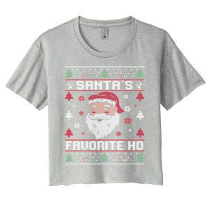 SantaS Favorite Ho Rude Offensive Ugly Christmas Funny Gift Women's Crop Top Tee