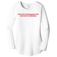 Sorry For Having Great Tits And Correct Opinions Women's Perfect Tri Tunic Long Sleeve Shirt