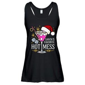 SantaS Favorite Hot Mess Funny Margarita Ladies Essential Flowy Tank