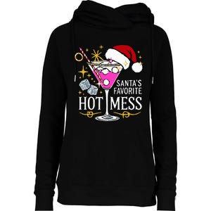 SantaS Favorite Hot Mess Funny Margarita Womens Funnel Neck Pullover Hood