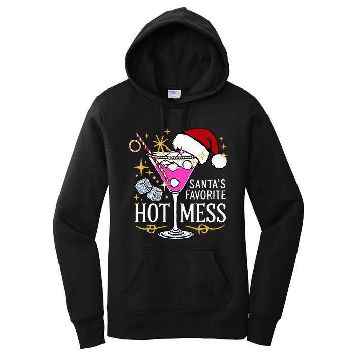 SantaS Favorite Hot Mess Funny Margarita Women's Pullover Hoodie