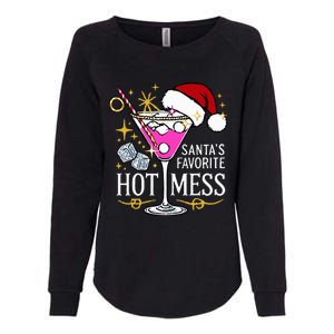 SantaS Favorite Hot Mess Funny Margarita Womens California Wash Sweatshirt