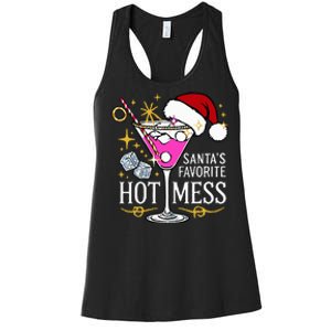 SantaS Favorite Hot Mess Funny Margarita Women's Racerback Tank