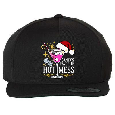 SantaS Favorite Hot Mess Funny Margarita Wool Snapback Cap