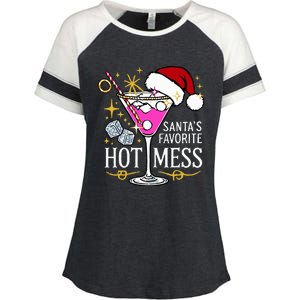 SantaS Favorite Hot Mess Funny Margarita Enza Ladies Jersey Colorblock Tee