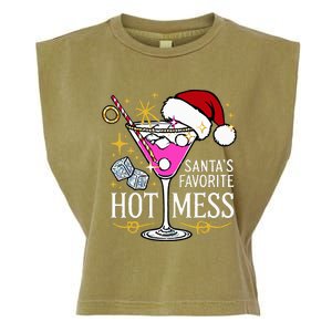 SantaS Favorite Hot Mess Funny Margarita Garment-Dyed Women's Muscle Tee