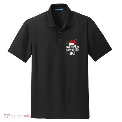SantaS Favorite Ho Cute Christmas Holidays Pajama Gift Dry Zone Grid Polo