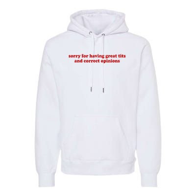 Sorry For Having Great Tits And Correct Opinions Premium Hoodie