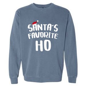 SantaS Favorite Ho Gift Christmas Gifgift Garment-Dyed Sweatshirt