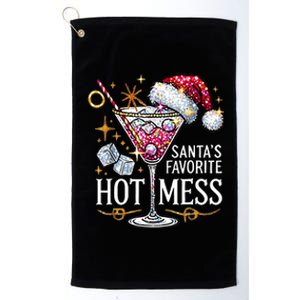 SantaS Favorite Hot Mess Christmas Holiday Margarita Drink Platinum Collection Golf Towel