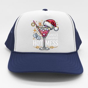 SantaS Favorite Hot Mess Christmas Holiday Margarita Drink Trucker Hat