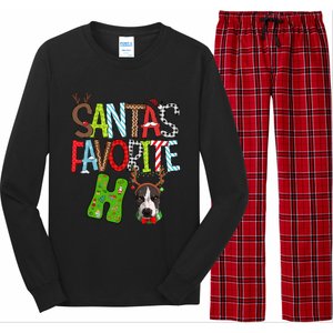 Santas Favorite Ho Pitbull Dog Christmas Lighting Funny Gift Long Sleeve Pajama Set