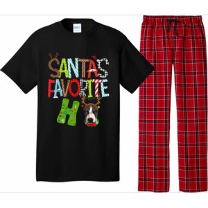 Santas Favorite Ho Pitbull Dog Christmas Lighting Funny Gift Pajama Set