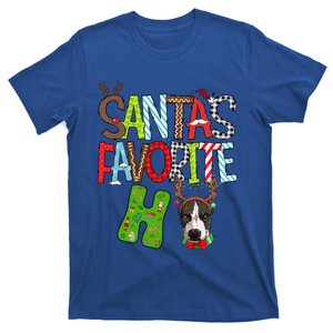 Santas Favorite Ho Pitbull Dog Christmas Lighting Funny Gift T-Shirt