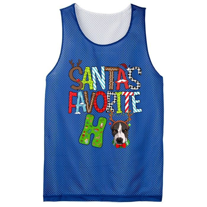 Santas Favorite Ho Pitbull Dog Christmas Lighting Funny Gift Mesh Reversible Basketball Jersey Tank