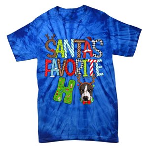 Santas Favorite Ho Pitbull Dog Christmas Lighting Funny Gift Tie-Dye T-Shirt