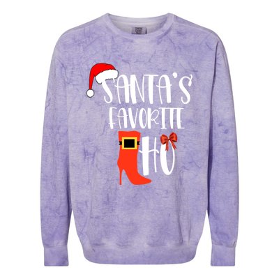 SantaS Favorite Ho Inappropriate Christmas Funny Gift Colorblast Crewneck Sweatshirt