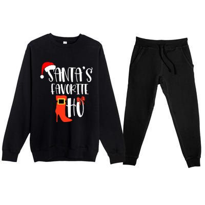 SantaS Favorite Ho Inappropriate Christmas Funny Gift Premium Crewneck Sweatsuit Set