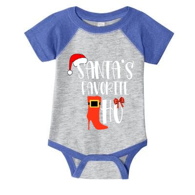 SantaS Favorite Ho Inappropriate Christmas Funny Gift Infant Baby Jersey Bodysuit